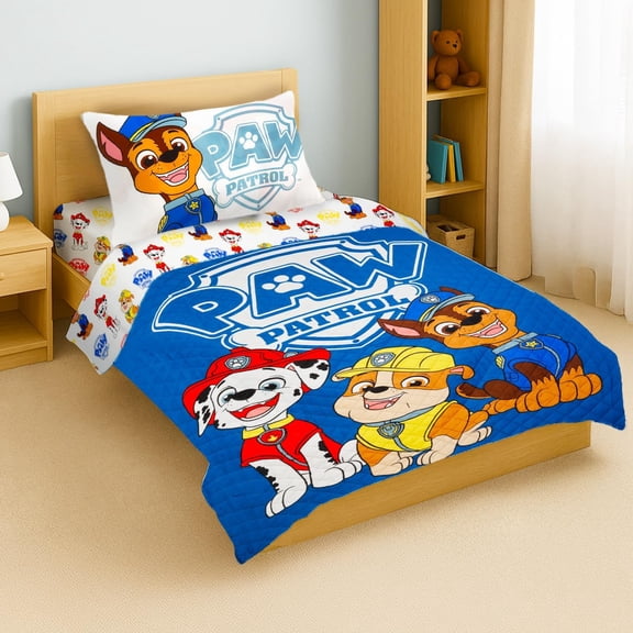 Twin Bedding Set Best Boys - Bundle of Bedspread, Flat Sheet, Fitted Sheet, Pillowcase, Stickers, More | Room Decor