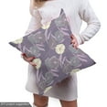 thumbnail image 5 of Floral Upholstery Fabric by the Yard, Botanical Illustration of Abstract Poppies Tulips Images Along Leaves Motifs, Decorative Fabric for DIY and Home Accents, Pale Purple Cream by Ambesonne, 5 of 5