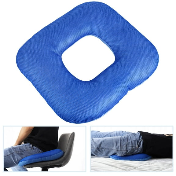 Donut Pillow for Tailbone Pain, Cotton Breathable Pressure Relief Cushion for Hemorrhoids Pressure Sores, Blue