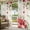 Green Red Beige, variant on Outdoor Curtains for Patio Waterproof, Love Heart Valentines Day Outdoor Privacy Panels Grommet, Botanical Eucalyptus Red Blackout Outside Curtains for Porch/Cabana/Pergola/Gazebo 54"x95", 2 Panels