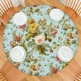 thumbnail image 2 of Round Fitted Tablecloth with Elastic Edges Fits 36"-44" Round Tables Pioneer Colorful Floral Waterproof Table Cover Washable Indoor and Outdoor for Party Kitchen Dinner Banquet Patio Picnic, 2 of 7