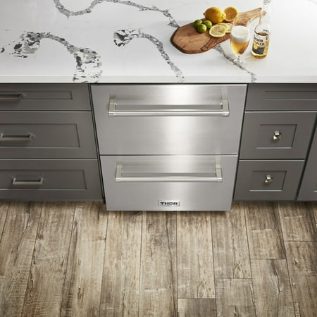Thor Kitchen - 24 Inch Indoor Outdoor Refrigerator Drawers - Stainless Steel