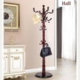 thumbnail image 2 of Coat Stands For Entryway, Wood Coat Rack Freestanding With 3 Height Options 37.40"-72.83" Coat Rack Stand Used In The Office Bedroom Living Room To Hang Clothes Hat Bag (Red sandalwood), 2 of 6