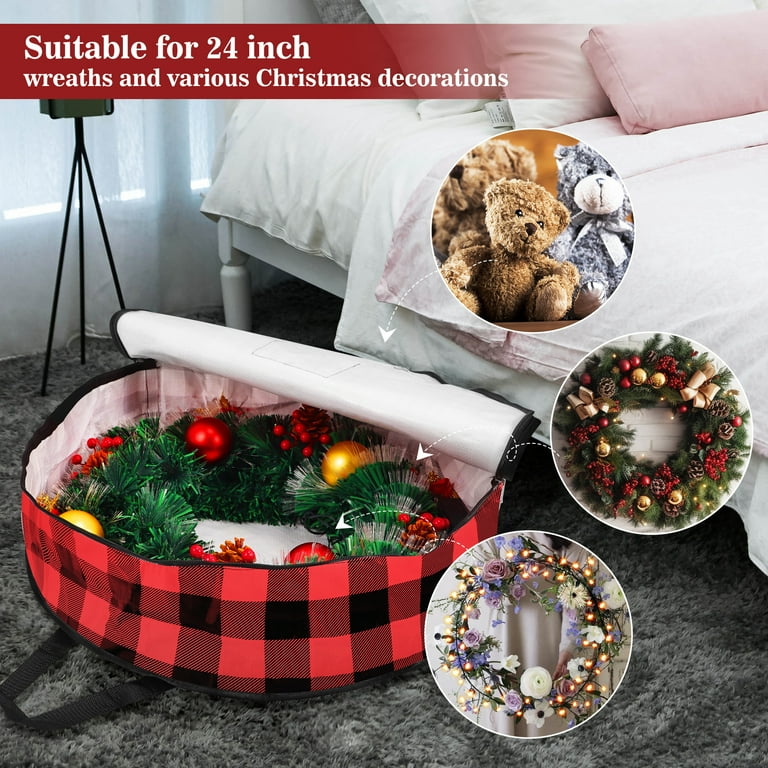 Wholesale Hard Shell Christmas Wreath Storage Container Great Shine