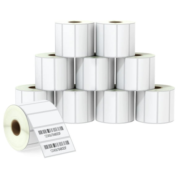 2.625" x 1" (67 mm x 25 mm) File Folder & Address Labels Compatible with Zebra & Rollo Label Printer,Premium Adhesive & Perforated [10 Rolls, 20000 Labels]