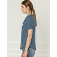 thumbnail image 4 of DARING DIVA Women's Polka Dots Tie Bow Chiffon Blouse S Blue Grey-Dots, 4 of 6