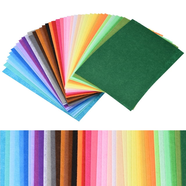 Uxcell 120 Pcs Soft Felt Sheets Fabric Craft Sheets 16 x 18 Inch for DIY Sewing Crafting Projects Patchwork 40 Colors