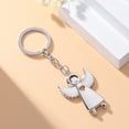 thumbnail image 4 of JIhuahe Metal Keychain Pendant with Angel Girl Charm, Jewelry Key Ring for Bag or Keys, Cute Gift for Teens and Friends,silvery, 4 of 5