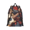 thumbnail image 2 of Naloa Samurai Frog Guitar Canvas Backpack for Men Women Rucksack Casual Travel Daypack College Tote Satchel Bookbag for Teens-Small, 2 of 7