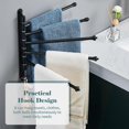 thumbnail image 5 of Swivel Out Towel Racks with Hooks 4-Bars Foldable Arms Bath Towel Hanger Wall Mount Towel Bar Aluminum Towel Holder Organizer for Bathroom Kitchen, 5 of 5