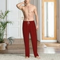 thumbnail image 2 of Hirioo Maroon for Women's PJ Pajama Pants Sleep Pants Women's Home Trousers with Pockets,S-3XL-Large, 2 of 6