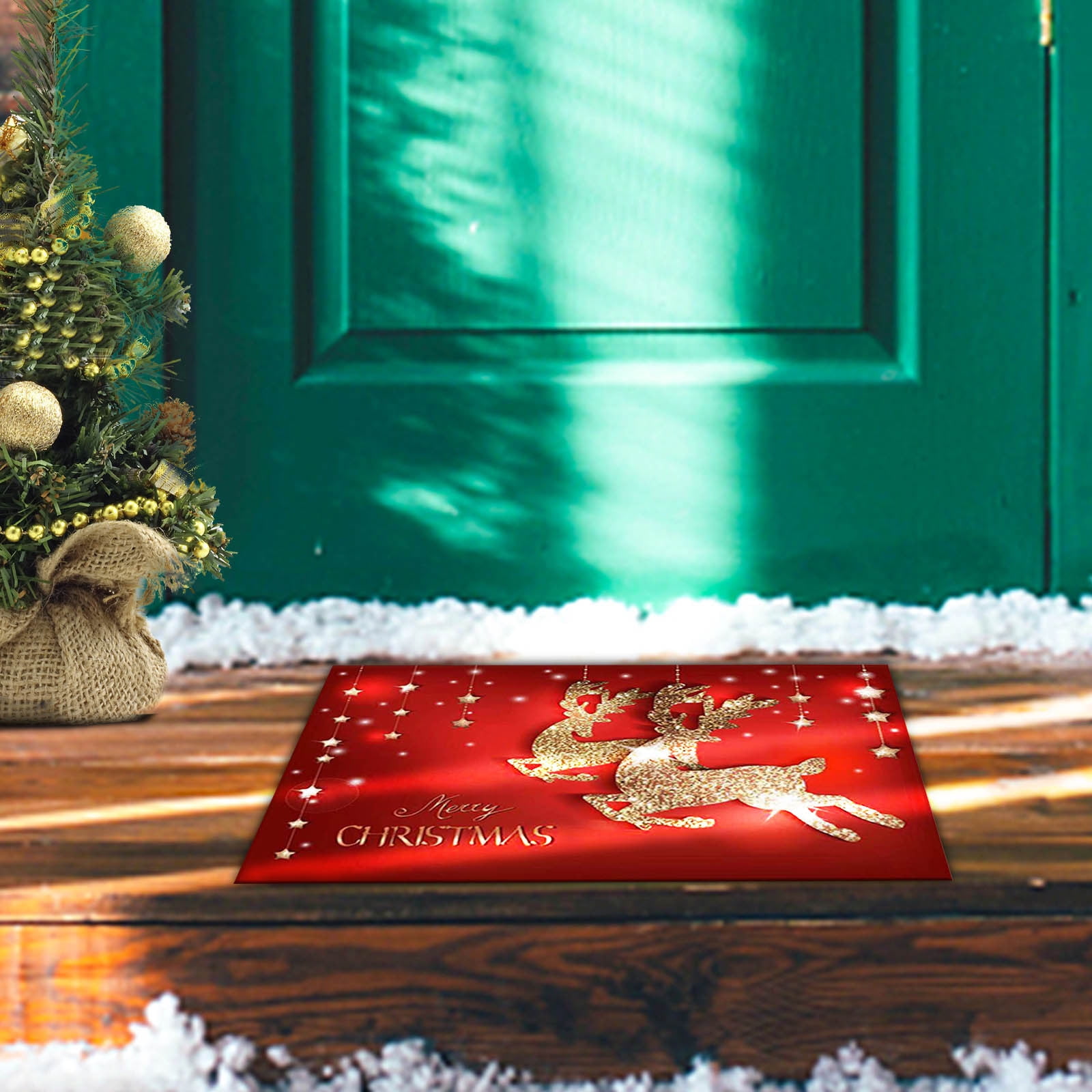 Kuluzego Christmas Letter Door Mats Kitchen Mats Bedroom Living Room Interior Home Carpet Mats