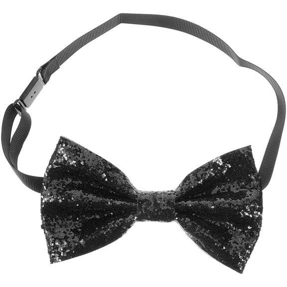 NICEXMAS Mens Black Bow Tie Fabric Adjustable Pre Tied Necktie for Prom and Special Events