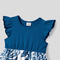 thumbnail image 5 of PatPat Family Matching Plant Print Splice Belted Tank Dresses and Color Block Short-sleeve T-shirts Sets, Blue, Baby Girl 6-9M, 5 of 5