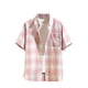 thumbnail image 1 of Blusa y camisa de manga corta con cuello vuelto para hombre, estilo casual, con botones, bolsillos y solapa, de manga larga, a la moda, 1 of 3