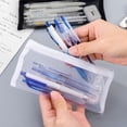 thumbnail image 5 of Hyknon Transparent Mesh Pencil Cases, Rainbow Striped Large Capacity Stationery Bag with Zipper, Simple Pencil Case Pouch, Multi-Functional Stationery Pouch for Makeup Office Travel Daily, White, 5 of 6
