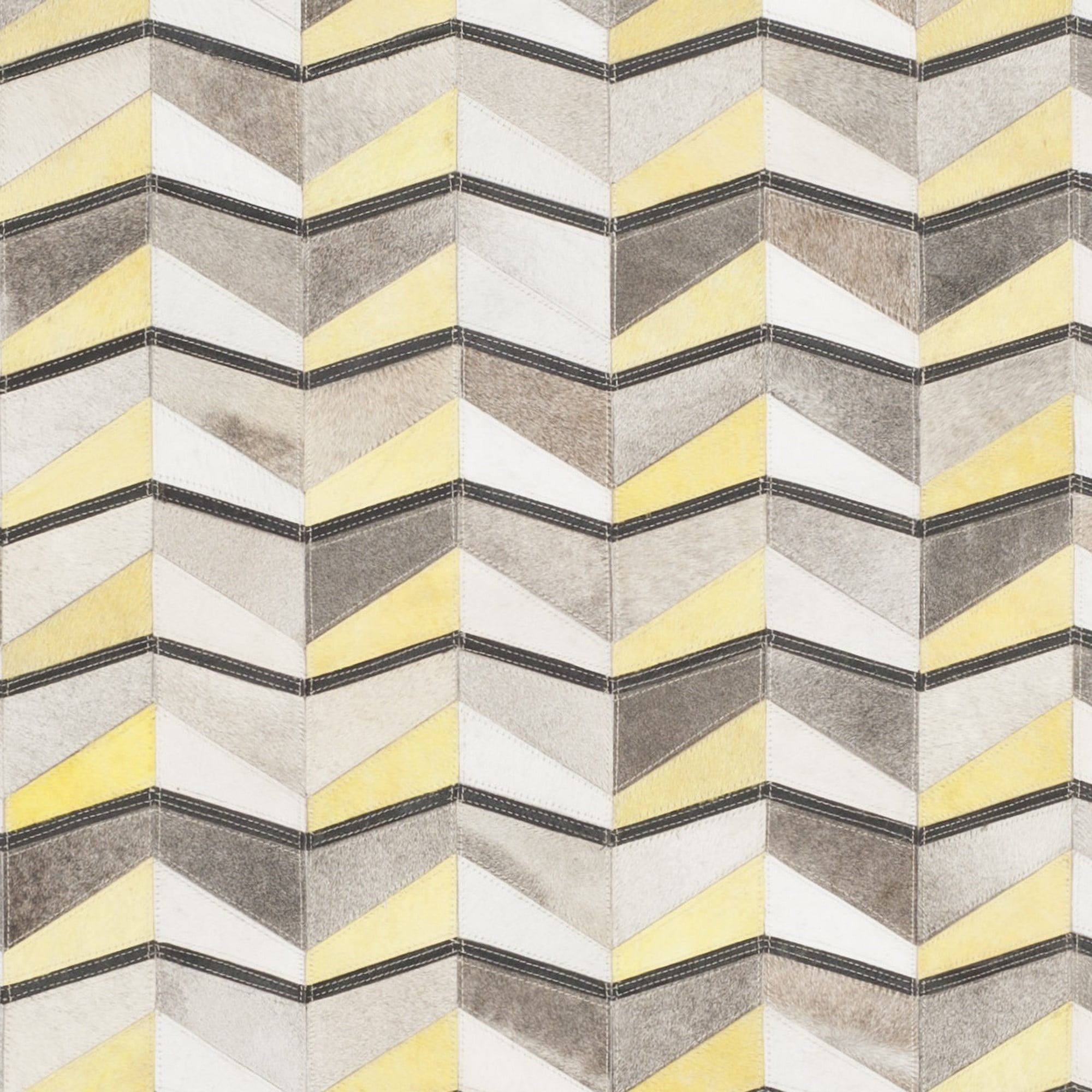 SAFAVIEH Studio Leather Xzavier Geometric Area Rug, Ivory/Yellow, 5' x 8'