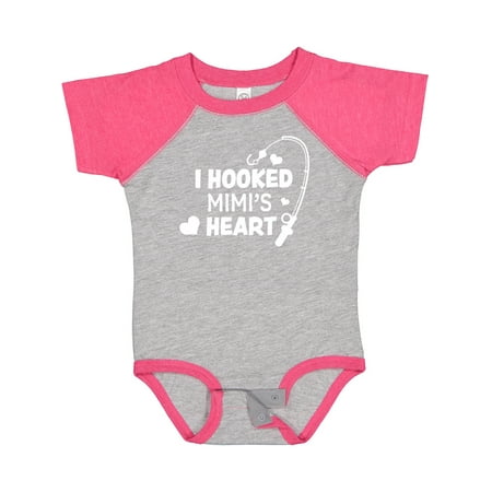 

Inktastic I Hooked Mimi s Heart with Fishing Rod Gift Baby Boy or Baby Girl Bodysuit