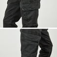 thumbnail image 5 of Cathalem Mens Cargo Pants Relaxed Fit Comfort Solutions Relaxed Fit Cargo Pants,Black 30, 5 of 5