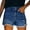 Blue, variant on Gubotare Women Casual Summer Mid Waist Stretchy Denim Jean Shorts Junior Short Jean Fashion Frayed Hem Short Hot Pants Bottoms Denim Shorts Black L