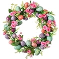 thumbnail image 2 of Blaxill Easter Wreath, Front Door Decorations, Artificial Greenery, Spring Home Decor, Multicolor 15.75"x15.75" Plastic, Indoor Outdoor Party Garden, 2 of 7