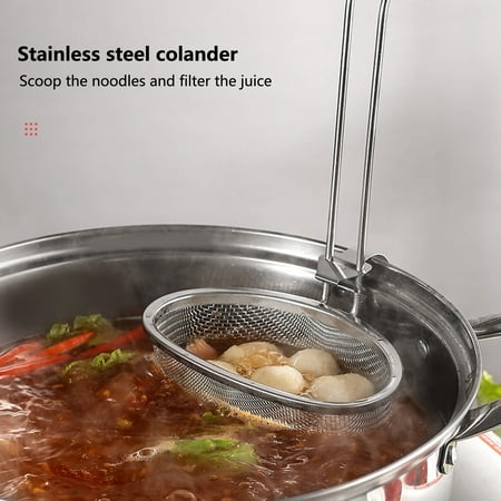 

HEVIRGO Fried Filter Spoon Sieve Food Space-saving Durable Kitchen Stainless Steel Hot Frying Fried Colander