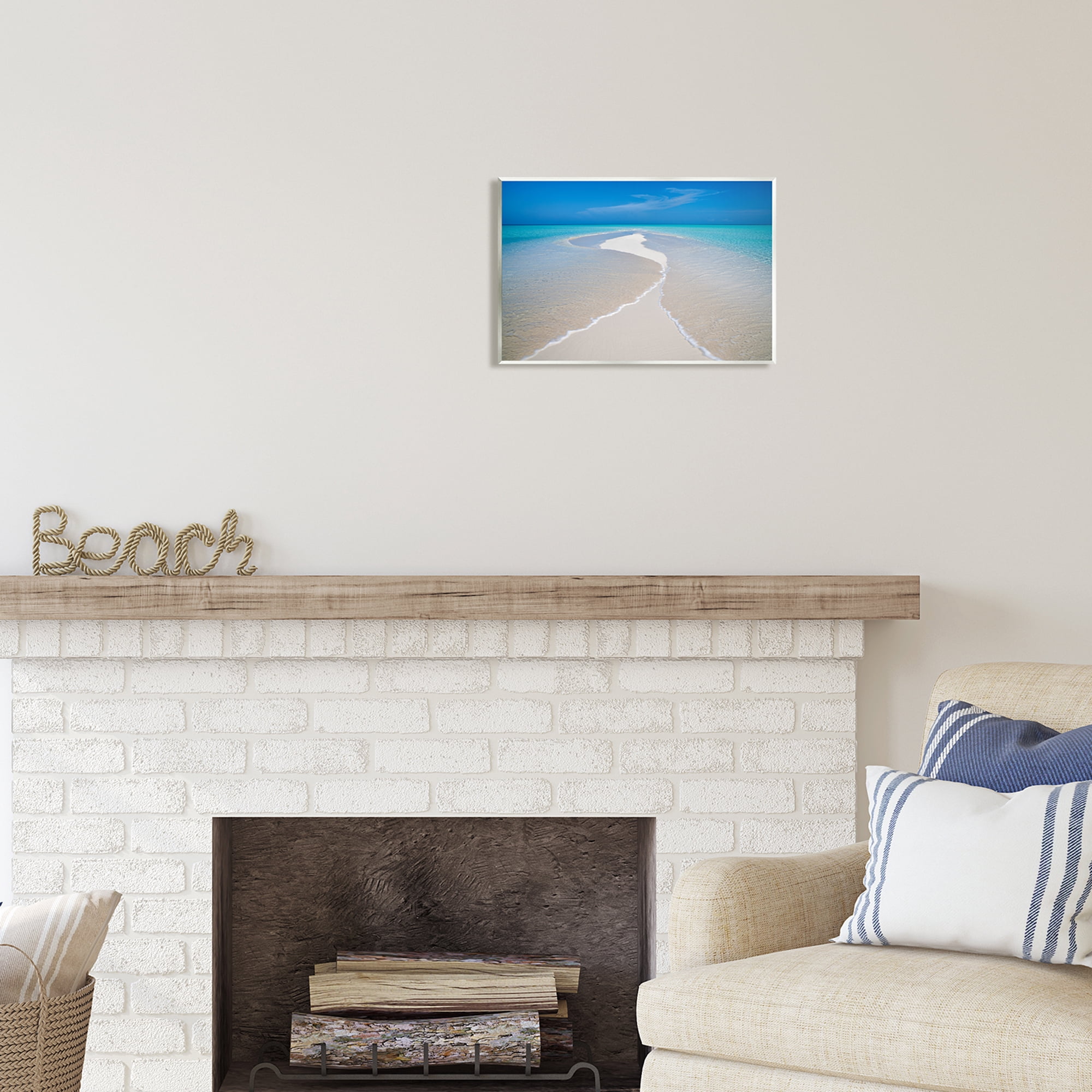 Stupell Industries Azure Beach Waves Lapping Foam Coastal Photography Unframed Art Print Wall Art