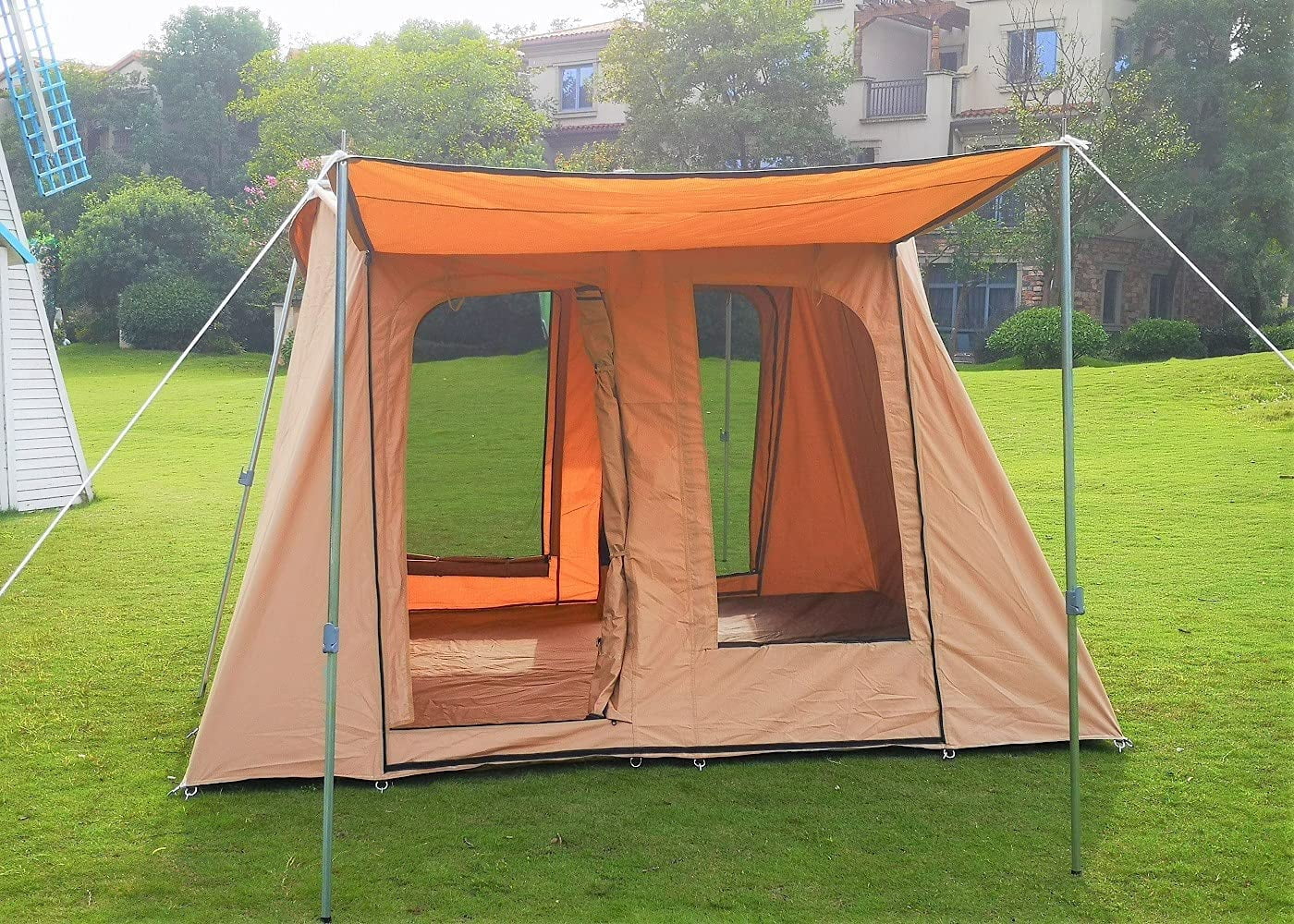 Outdoor Waterproof 4 Season Family Camping Tent Arched Cabin Tent with Awning
