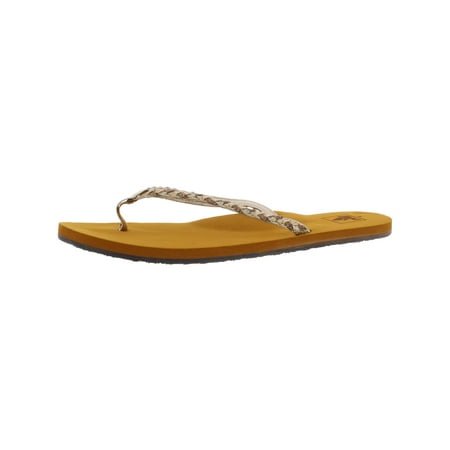 

Reef Womens Twisted Stars Faux Leather Glitter Flip-Flops
