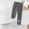 thumbnail image 2 of Odeerbi Toddler Girls Fleece Lined Leggings Winter Warm Fleece Leggings Elastic Cotton Pants Gray 4-5 Years, 2 of 9