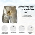 thumbnail image 5 of Lsque Mens Swim Trunks Elegant Ivory Flower Pattern - Bathing Suit Compression Liner - Beach Swim Shorts Swimwear - (S-3XL) - Stretch Quick Dry -Small, 5 of 9