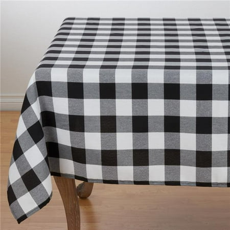 

SARO 13 in. Square Buffalo Plaid Design Cotton Blend Tablecloth - Black