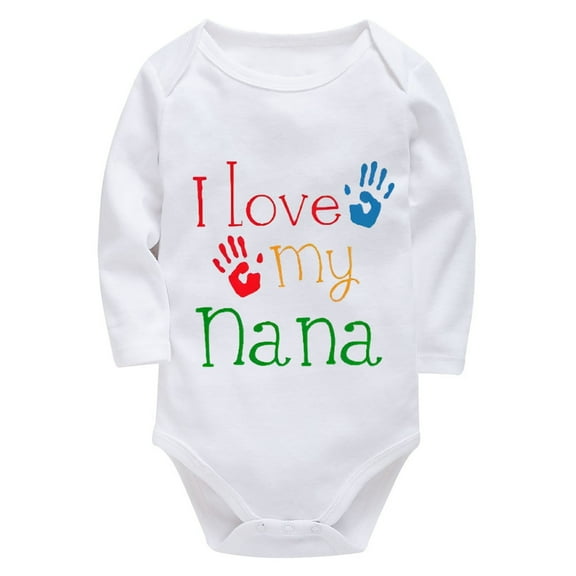 I Love My Nana Baby Newborn Clothes Girl Long Sleeve Take Home Outfit White Baby Girl Outfits