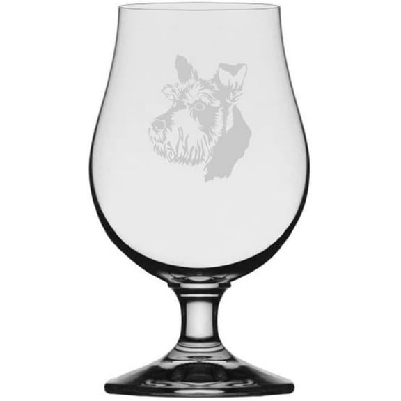 Schnauzer Dog Themed Etched 13.25oz Iona Beer Glass