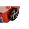 thumbnail image 7 of Racing Car Bed,Twin Size Car Bed Frame with LED Light and Headboard, Race Car-Shaped Wooden Platform Bed with Wheels and Support Slats, Red, 7 of 7