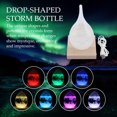 thumbnail image 3 of Glass Drop shaped  Bottle Desktop Weather Station Predictor with LED Wooden Base M, 3 of 7