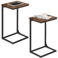 thumbnail image 2 of VASAGLE C-Shaped End Table, Set of 2, Side Table for Sofa, Couch Table with Metal Frame, Small TV Tray Table for Living Room, Bedroom, Rustic Brown and Black, 2 of 7