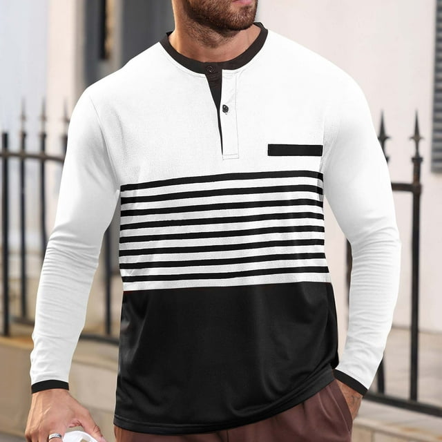 Styesk Chemises pour Hommes, Cardigan à Manches Longues, Col Rond, Boutons, Assorties de Couleurs