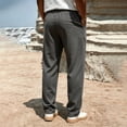 thumbnail image 4 of Lmnyox Men's Sweatpants Wide Leg Solid Color Elastic Waist Drawstring Sports Pants Loose Textured Joggers with Pockets, 4 of 9
