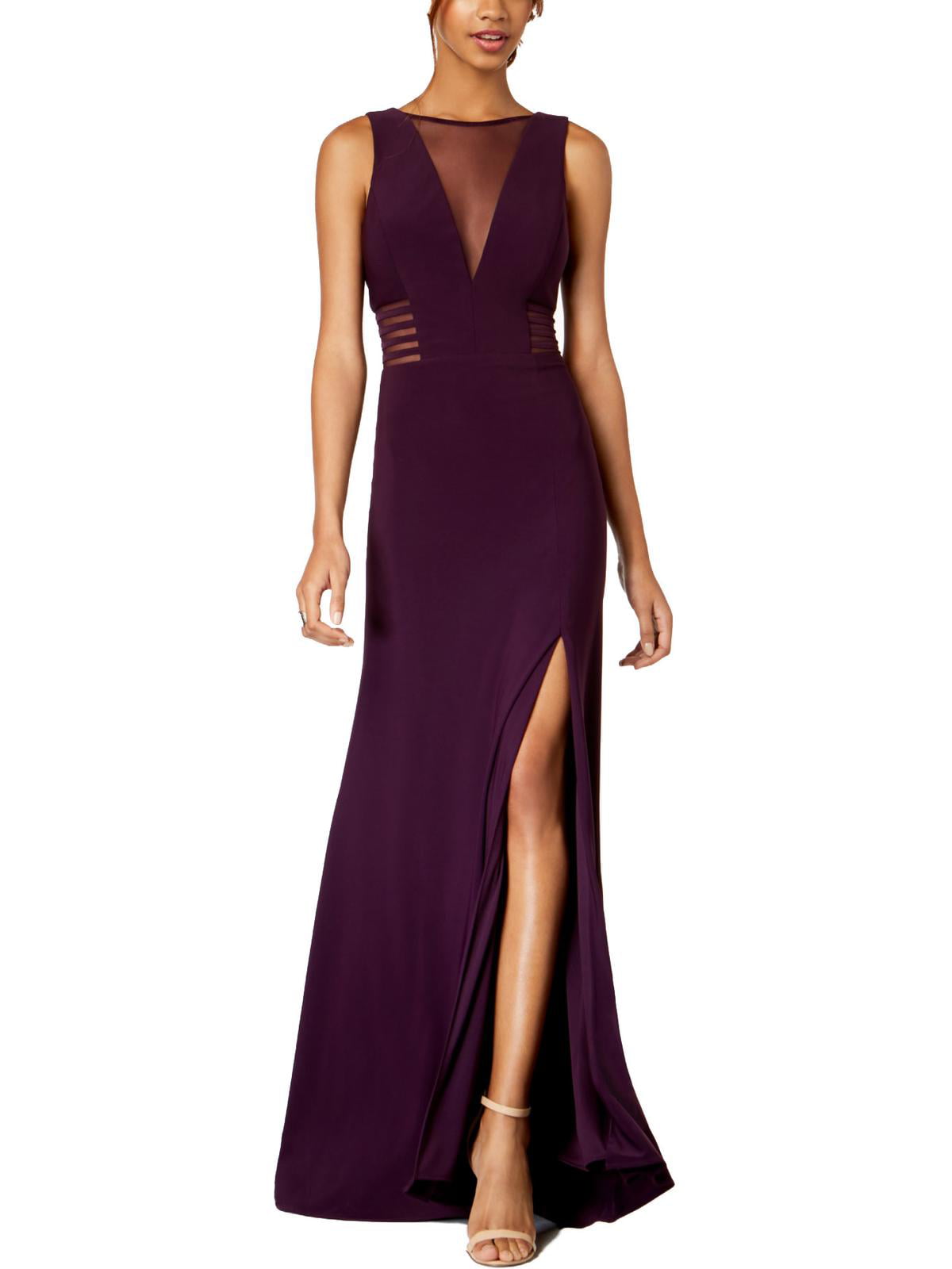 Morgan & Co. Womens Juniors Illusion Mesh Inset Evening Dress Purple 5/ ...