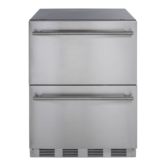 Maxximum Premium Indoor Refrigerator with 2 Drawers 24" W 150 Can Capacity In Stainless Steel Finish (MAXRD24SS)