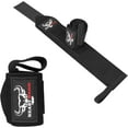 thumbnail image 5 of BEAST RAGE Weight Lifting Straps Wrist Wraps Fitness Padded Cotton Wrist Support Gel Advanced Grips Dumbbell Bar Wraps Heavy Duty Gym Bodybuilding Straps Power Deadlift Barbells (Black 1 Wraps), 5 of 7