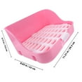 thumbnail image 2 of Nestingho Detachable Grid Pink Rabbit Potty Trainer Litter Box for Small Pets and Cage Use, 2 of 8