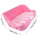 thumbnail image 2 of Nestingho Detachable Grid Pink Rabbit Potty Trainer Litter Box for Small Pets and Cage Use, 2 of 8