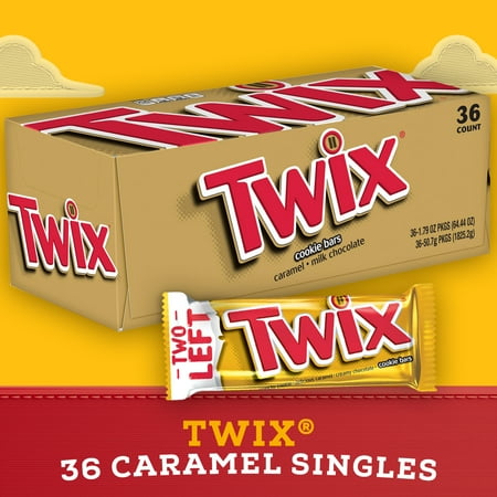 Twix Caramel Cookie Full Size Bulk Chocolate Candy Bars - 1.79oz/36ct