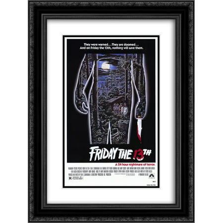 Friday the 13th 20x24 Double Matted Black Ornate Framed Movie Poster Art