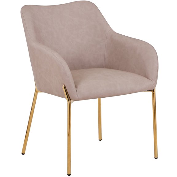 LeisureMod Dining Chair Upholstered in Velvet/Leather/Boucle with Padded Seat Curved Back Design and Gold Chrome Iron Legs for Modern Home, Kitchen, Office, Cafes Zaire Collection