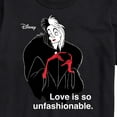 thumbnail image 3 of Disney Villains - Cruella De Vil Love Unfasionable  - Men's Short Sleeve Graphic T-Shirt, 3 of 5