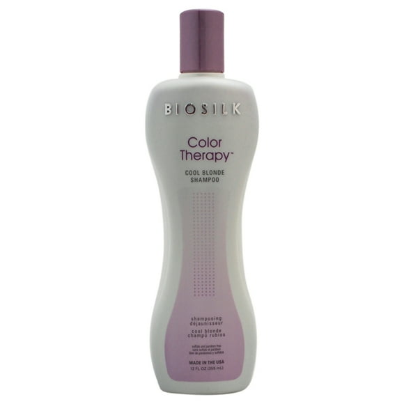 Champú para cabello rubio frío Color Therapy de Biosilk para unisex - Champú de 12 oz Biosilk Biosilk Color Therapy Cool Blonde Shampoo Champú Unisex 12oz