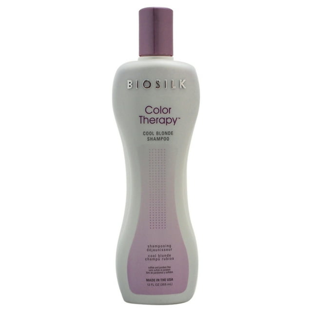 Champú para cabello rubio frío Color Therapy de Biosilk para unisex - Champú de 12 oz Biosilk Biosilk Color Therapy Cool Blonde Shampoo Champú Unisex 12oz